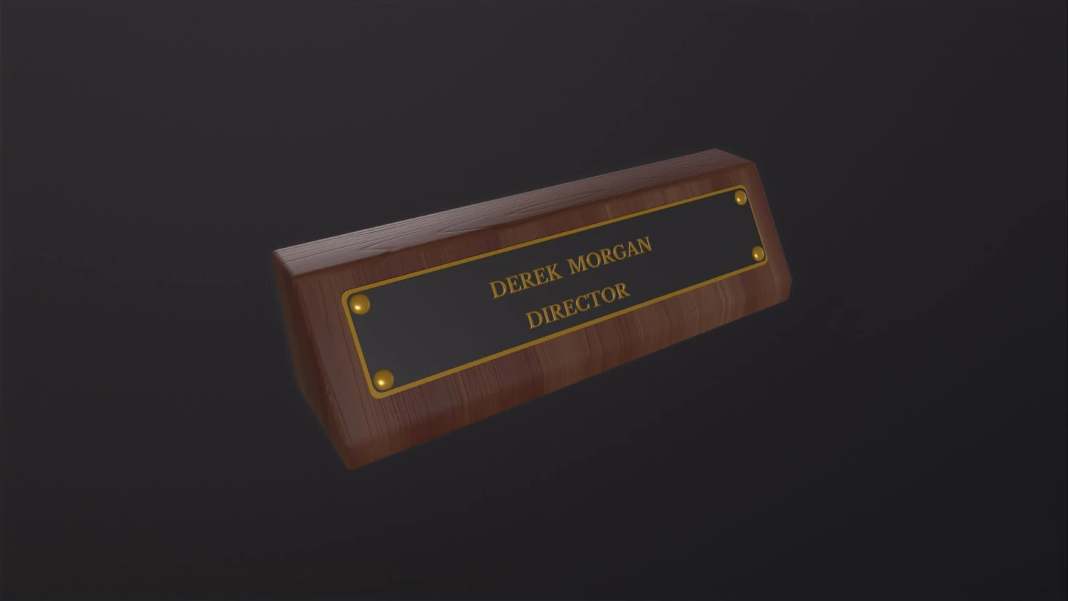Desk Name Plaque 3D Model .c4d .max .obj .3ds .fbx .stl .blend 