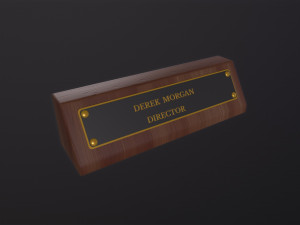 Desk Name Plaque 3D Model