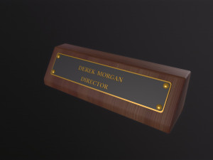 Desk Name Plaque 3D Model