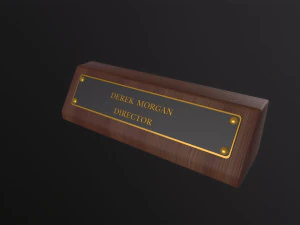 Desk Name Plaque 3D Model