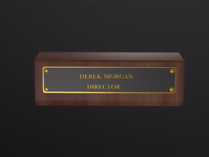 Desk Name Plaque 3D Model