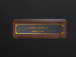 Desk Name Plaque 3D Model