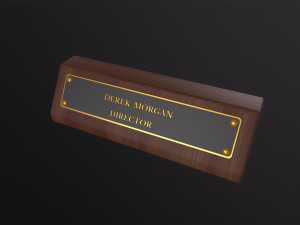 Desk Name Plaque 3D Model