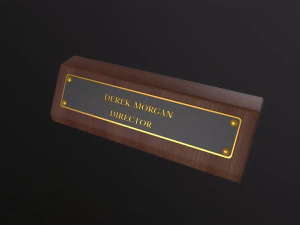 Desk Name Plaque 3D Model