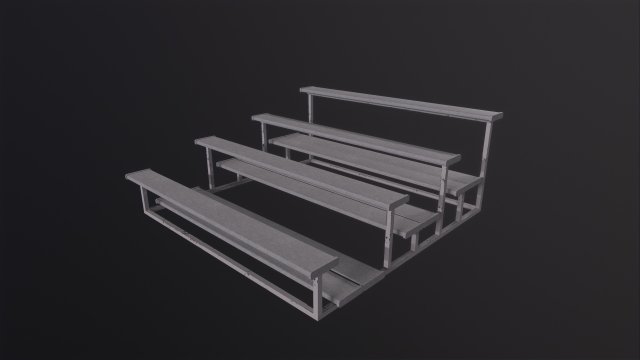 Football Soccer Bleacher 3D 모델 .c4d .max .obj .3ds .fbx .stl .blend