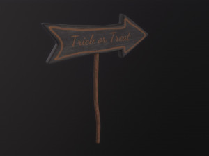 Trick or Treat Sign 3D Model