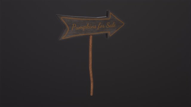 Pumpkins for Sale Sign 3D Модель .c4d .max .obj .3ds .fbx .stl .blend 