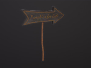 Pumpkins for Sale Sign 3D Model