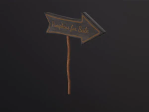 Pumpkins for Sale Sign 3D Model