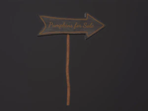 Pumpkins for Sale Sign 3D Model