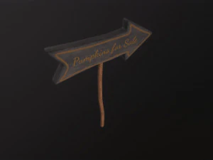 Pumpkins for Sale Sign 3D Model