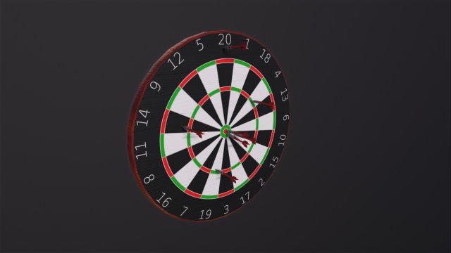 Dartboard dart board 3D Model .c4d .max .obj .3ds .fbx .stl .blend 