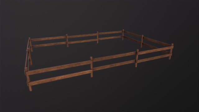 Wooden Fence 3D Model .c4d .max .obj .3ds .fbx .stl .blend 