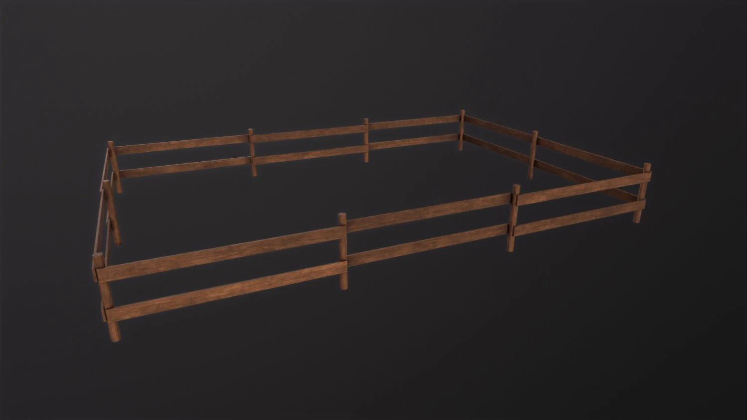 Wooden Fence 3D Model .c4d .max .obj .3ds .fbx .stl .blend 