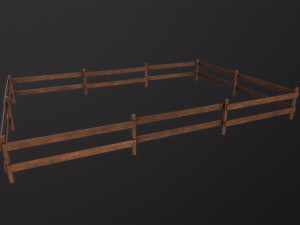 Wooden Fence Modèle 3D