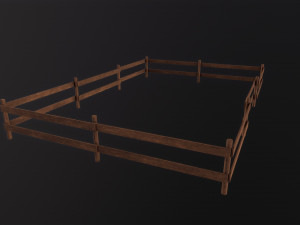 Wooden Fence 3D Model