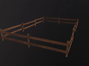 Wooden Fence 3D Model