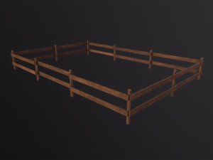 Wooden Fence 3D Model