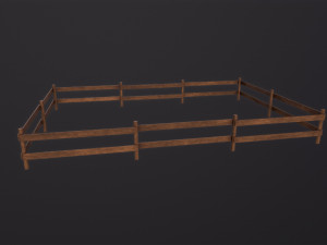 Wooden Fence 3D Model