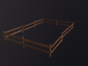 Wooden Fence 3D Model