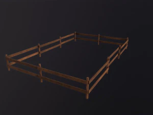 Wooden Fence 3D Model