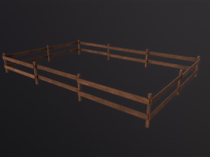 Wooden Fence 3D Model