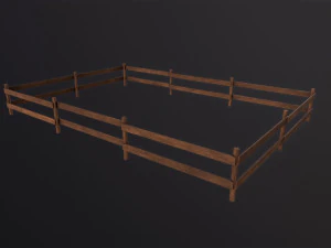 Wooden Fence 3D Model