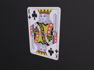 Poker Cards Clubs King 3D Модель