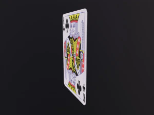 Poker Cards Clubs King 3D Model