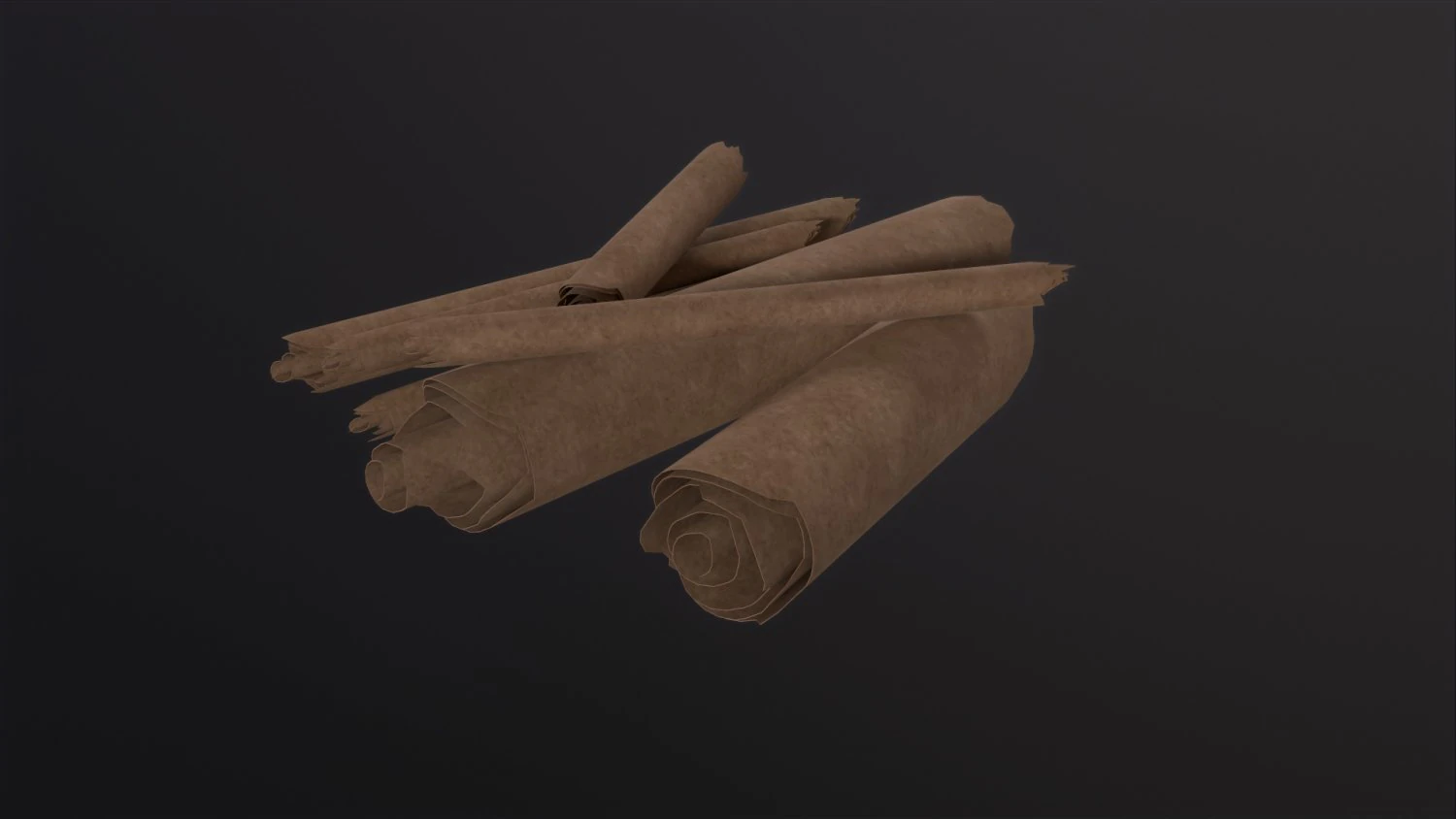 Scrolls Pile 3D Model .c4d .max .obj .3ds .fbx .stl .blend 