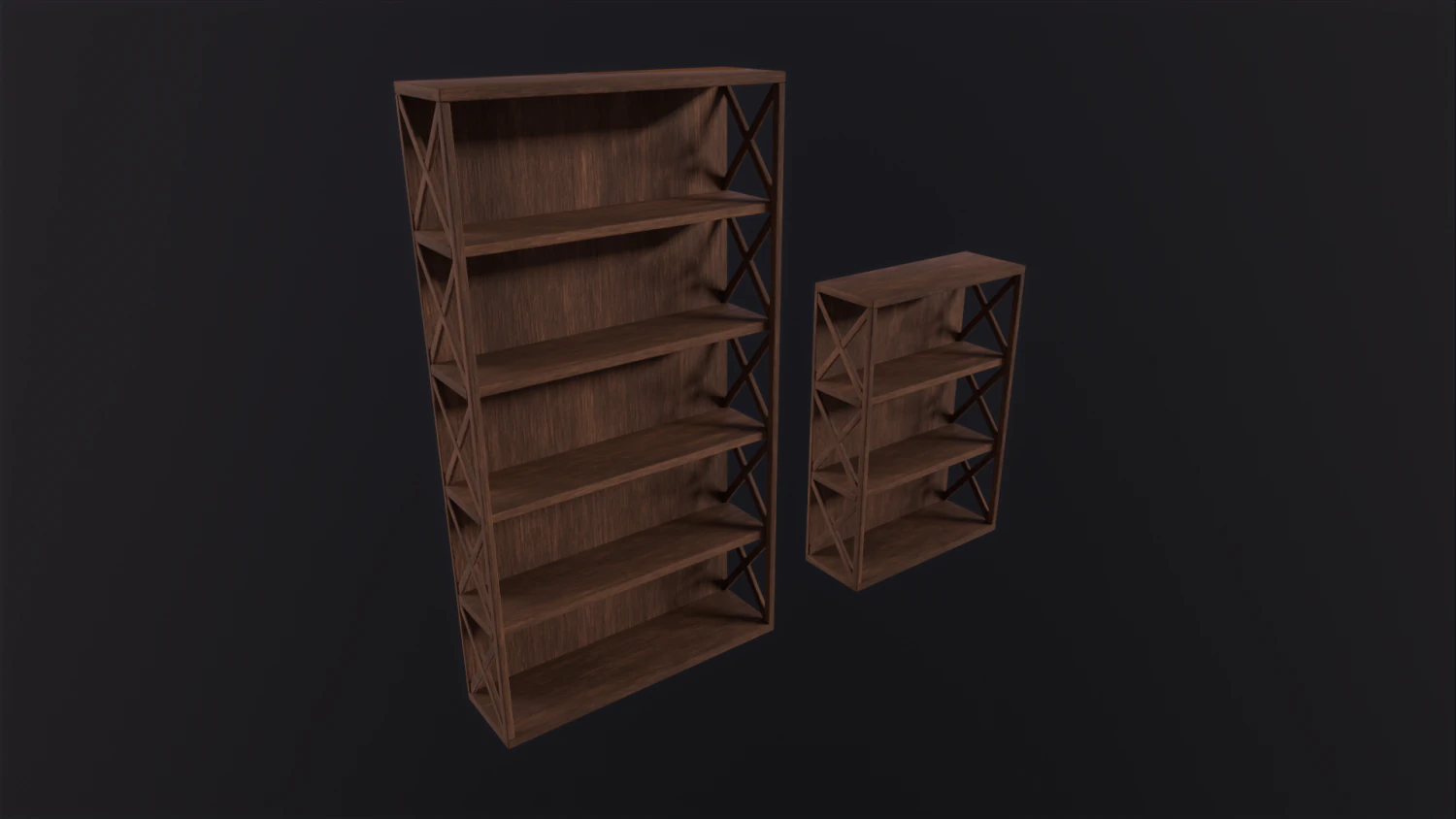Wooden Shelves 3D Model .c4d .max .obj .3ds .fbx .stl .blend 