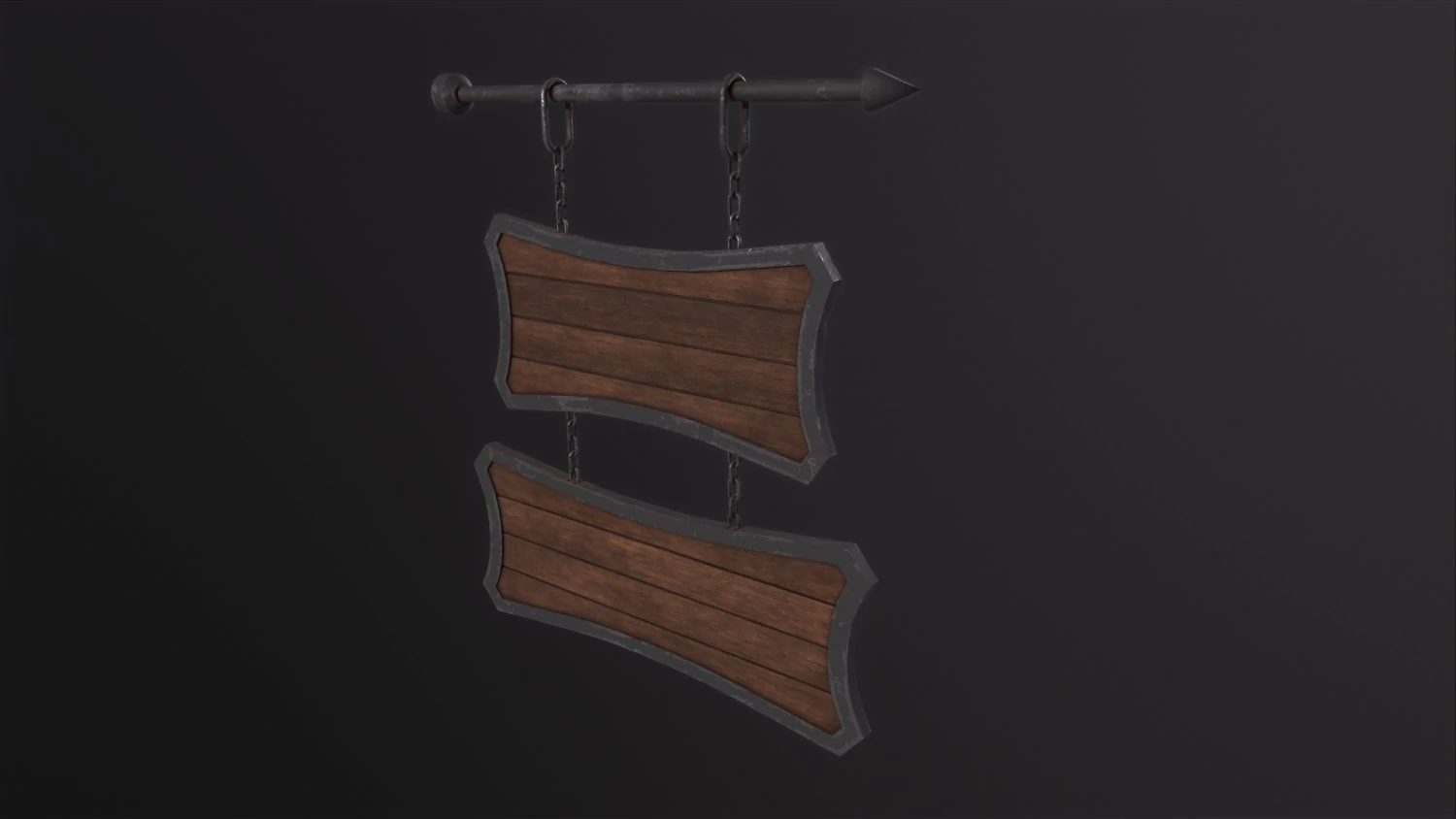 Medieval Wooden Tavern Sign 3D Model .c4d .max .obj .3ds .fbx .stl .blend