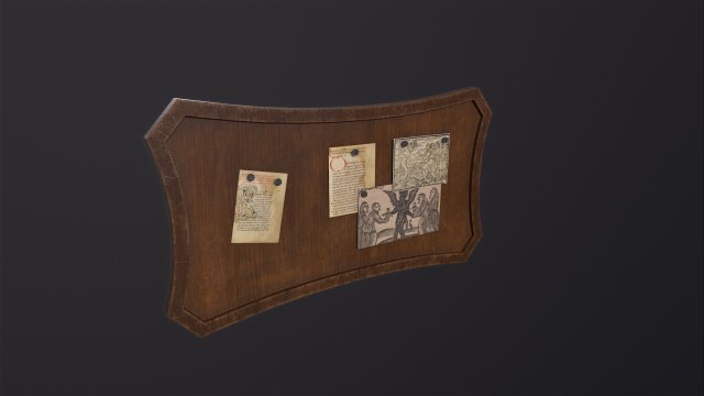 Medieval Notice Board 3D Model .c4d .max .obj .3ds .fbx .stl .blend 