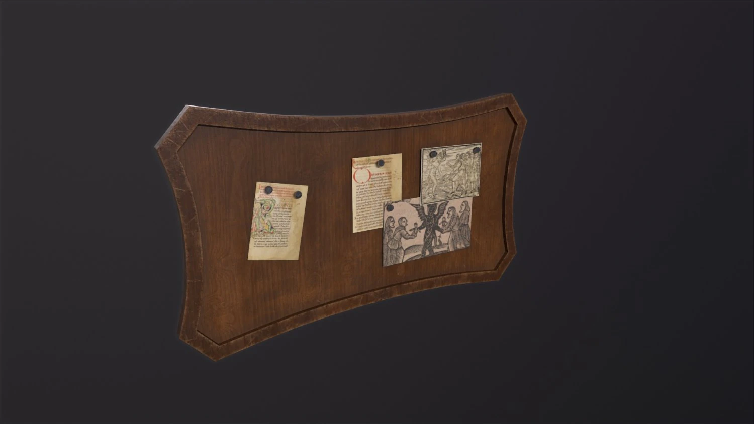 Medieval Notice Board 3D Model .c4d .max .obj .3ds .fbx .stl .blend 
