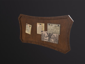 Medieval Notice Board 3D Model