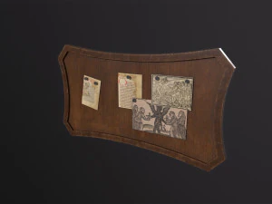Medieval Notice Board 3D Model