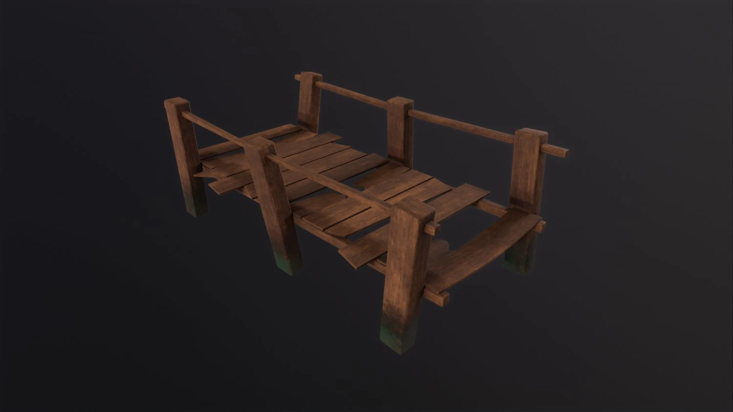 Wooden Dock 3D Model .c4d .max .obj .3ds .fbx .stl .blend