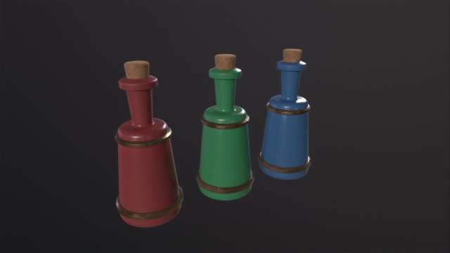 Small Potion Vial 3D Модель .c4d .max .obj .3ds .fbx .stl .blend 