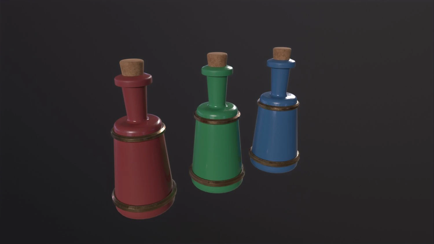 Small Potion Vial 3D Model .c4d .max .obj .3ds .fbx .stl .blend 