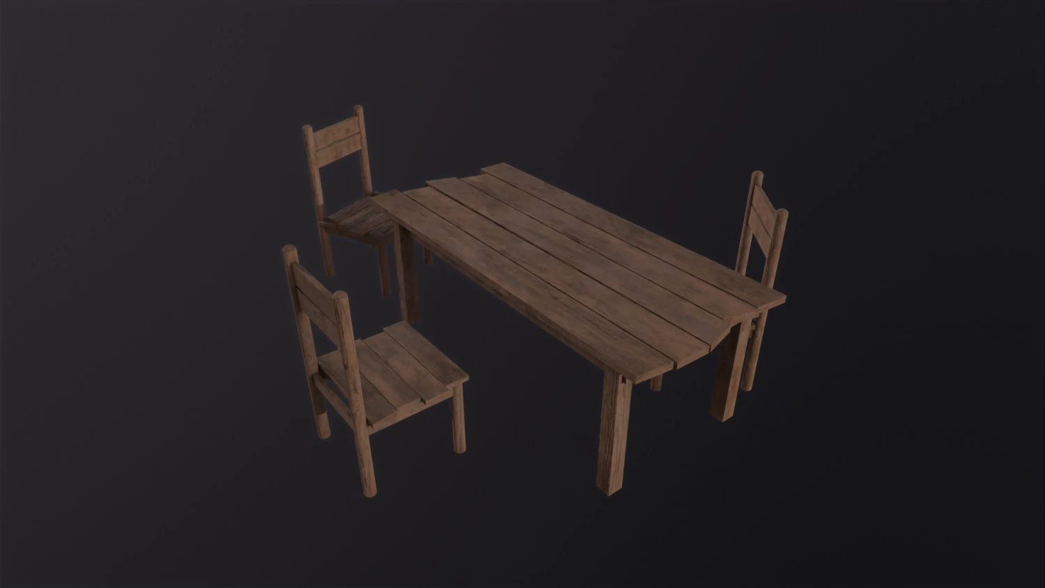 Table and Chairs 3D Model .c4d .max .obj .3ds .fbx .stl .blend