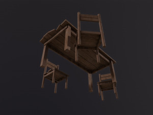 Table and Chairs 3D Model