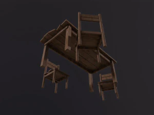 Table and Chairs 3D Model