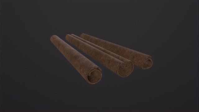 Cinnamon Sticks 3D Модель .c4d .max .obj .3ds .fbx .stl .blend 