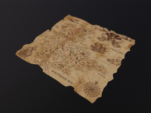 Folding Treasure Map 3D-Modell