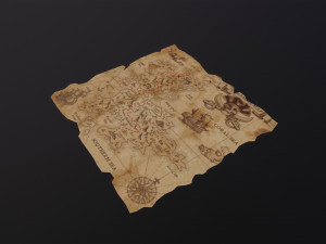 Folding Treasure Map 3D-Modell