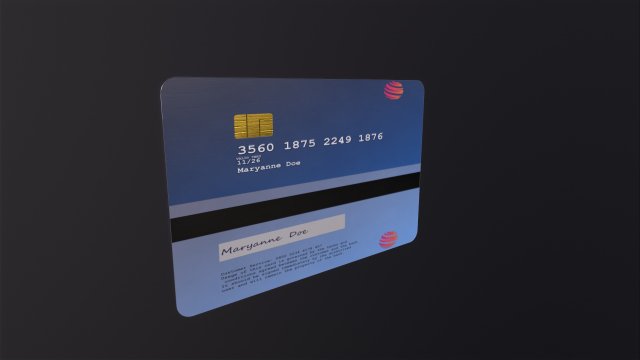 Credit card Model 3D .c4d .max .obj .3ds .fbx .stl .blend 