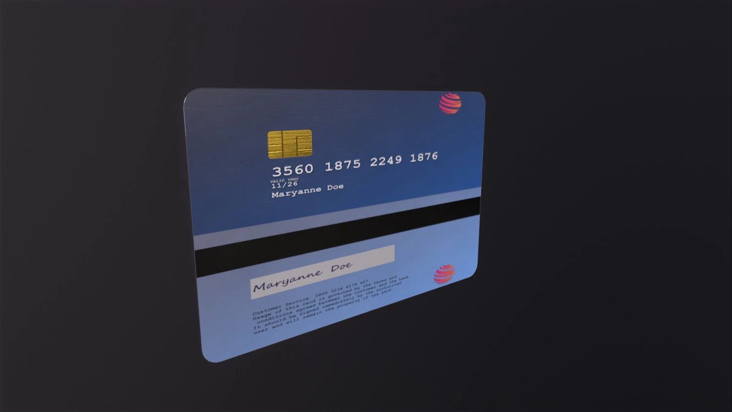 Credit card 3D Model .c4d .max .obj .3ds .fbx .stl .blend 