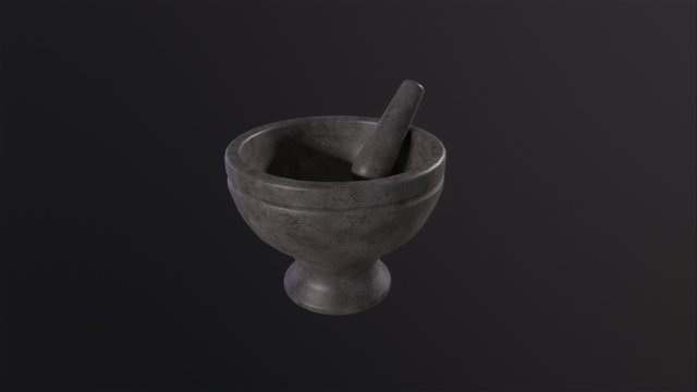 Mortar and Pestle Modelo 3D .c4d .max .obj .3ds .fbx .stl .blend 