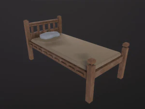 Tempat Tidur Tua Model 3D