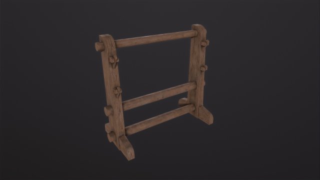 Weapon Rack 3D Model .c4d .max .obj .3ds .fbx .stl .blend 